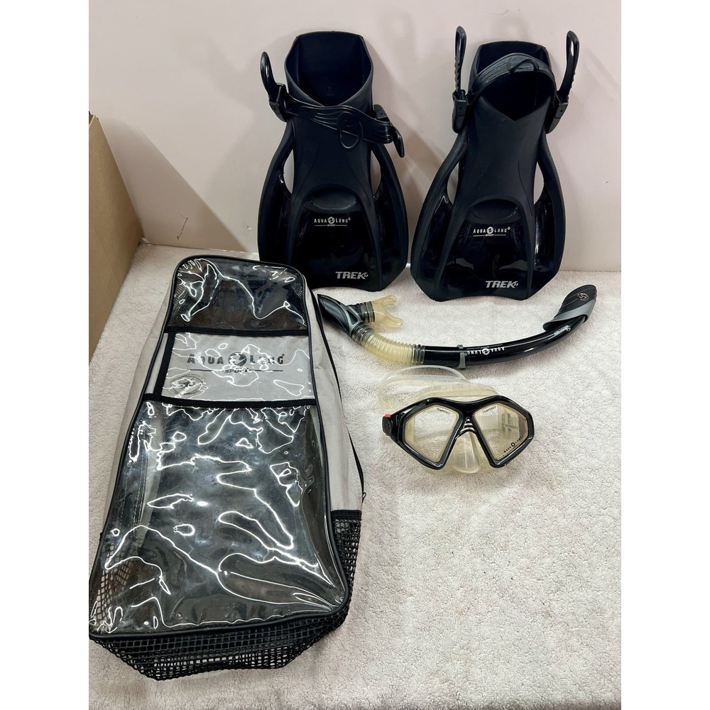 Aqua Lung Sport Adult Snorkeling Set -‎ Medium 7-10 (40-44)  Black